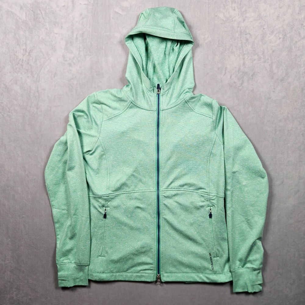 Zero Restriction Jacket Womens Medium Green Full Zip Hoodie Performance Golf